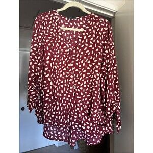 West Kei Stitch Fix White Floral Surplice Tie Sleeve Blouse XXL